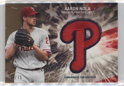 2017 Topps Independence Day Team Logo Gold 31/75 Aaron Nola #IDTL-AN Patch 0l2