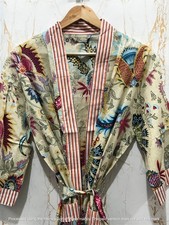 Cotton Kimono Robe Lightweight Lounge Bathrobe