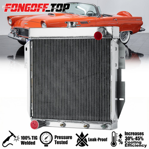 3 Row Aluminum Radiator For 1955-1957 56 Ford Thunderbird T-Bird 4.4L 4 ...