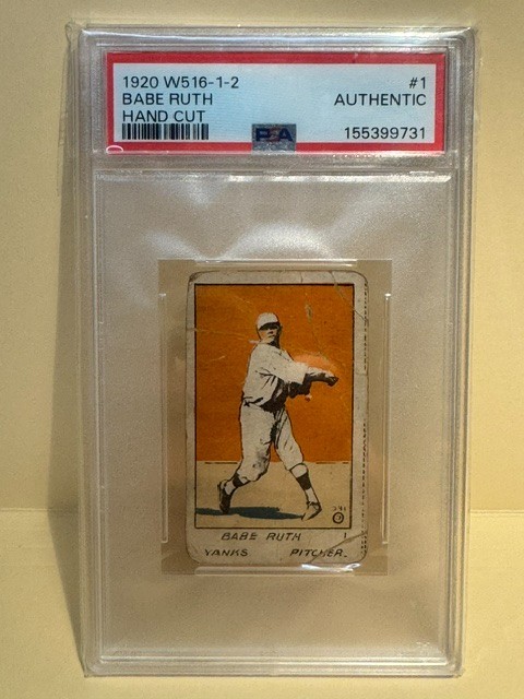 1920 Babe Ruth PSA Authentic Hand cut Strip Card - W516-1-2 Babe Ruth #1