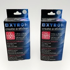 2 packs Xyron Create-A-Sticker Refill Cartridges lot of 2 1.5 in X 20ft. NIB