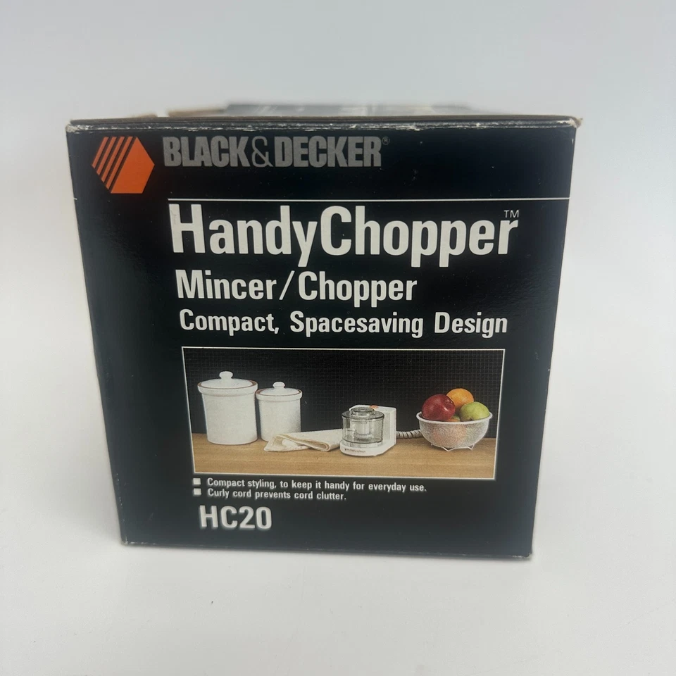 Vintage Black & Decker Handy Chopper Mincer HC20 White 1987 New Open Box - Image 2 of 4