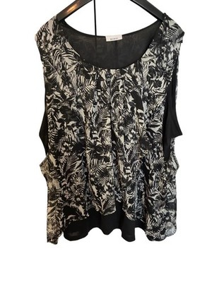Yessica  Shirt  Bluse ärmellos 2in 1 schwarz  Damen Gr.56/58  #X13
