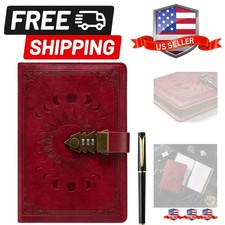 Diary with Lock for Women  Men,A5 240 Pages Lockable Journal with Pen, Refil...