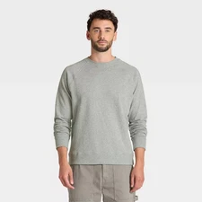 Men's Vintage French Terry Crewneck Sweatshirt - Goodfellow & Co Heathered Gray