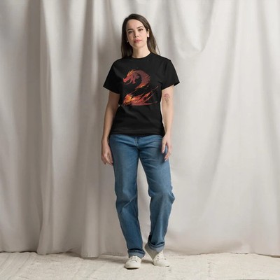 Dragon Comfort Tee Shirt Mythical Creature Fantasy RPG Gamer Gift Soft