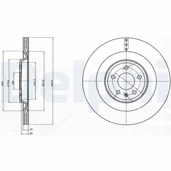2X Delphi Bremsscheibe BG4387C FüR Audi-image