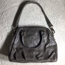 Woman  s Jewell By Thirty-One Shoulder Bag Purse Tote Silver Hardware Large Gray