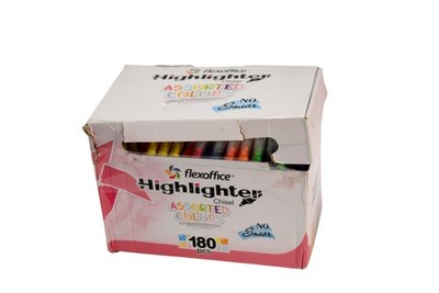 Flexoffice Highlighter Markers 180pc Assorted Multi-Color Chisel FO-HL018 Set