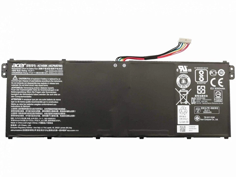 Genuine Battery For Acer AC14B18K AC14B3K AC14B7K AC14B8K AP14B8K 15.2V OEM - Image 2 of 4