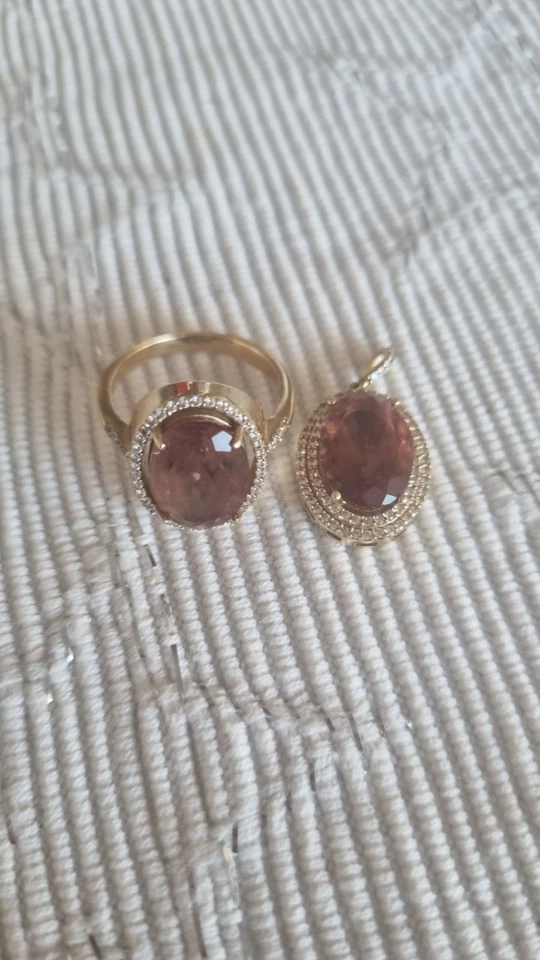 Goldschmuck Set 585er mit Steine 14 Karat Gold