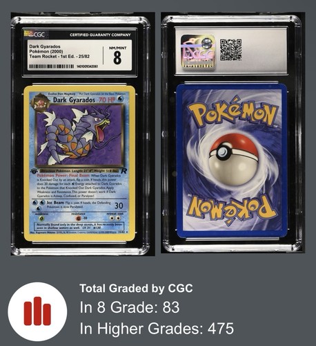 Dark Gyarados (1st Edition) graded CGC 8 for sale on eBay