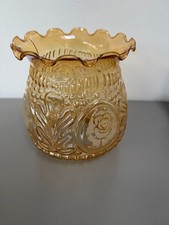 amber embossed tulip wavy top oil lap shade