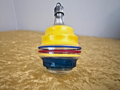 Vintage 1940's Unsilvered Premier UFO Tornado Atomic Ornaments (SET OF 2)