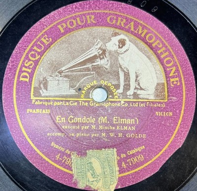 Elman Mischa: In Gondel ONE-SIDE DISC 78 RPM 10'' GRAMMOPHON 4-7909 EX