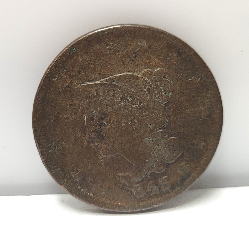 1843 1C Petite Coronet Head Large Letters US Large Cent Ungraded Uncertified