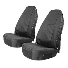 TIROL Waterproof Front Seat Covers High Back Seat Cover Bucket Black - 2 Pack