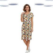 Ex Weird Fish Women’s Organic Printed Jersey Dress in Multi Cantaloupe