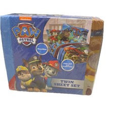 Nickelodeon Paw Patrol Puppy Hero 3 Piece Twin Sheet Set Blue Microfiber NWT
