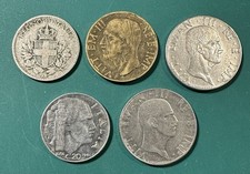 Lot of 5 Italy Coins 1918 - 1941