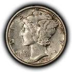 1927 10c Mercury Silver Dime - AU - SKU-Y6790