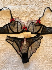 Agent Provocateur Lorna Bra balck/red 34C, Lorna bottom AP size 3. New with tags