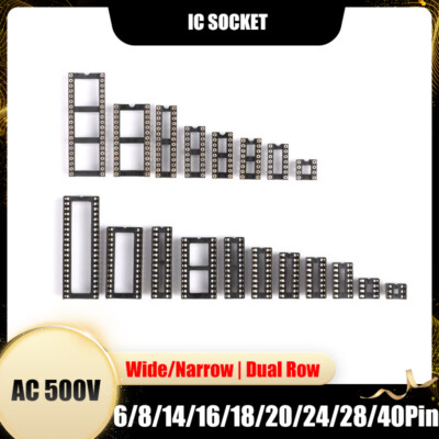 IC Socket Breit/Schmal 6/8/14/16/18/20/24-40P IC-Chip-Sockel-Adapter Zweireihig