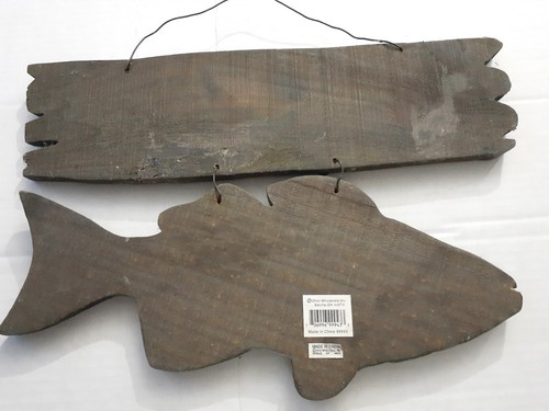 Vintage ? Ohio Wholesale Wall Hanging 2 Tiered Fish Welcome Cabin Rustic Sign - Picture 4 of 7
