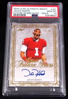 2020 Leaf Ultimate Draft - Future Stars Jalen Hurts #FS-JH1 Gold