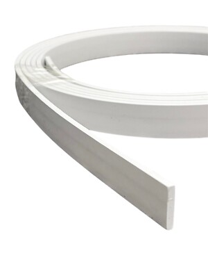 Boot Reibriemen D / B Fender Befestigungsleiste 19 x 3 mm Hart PVC weiß 3 Meter