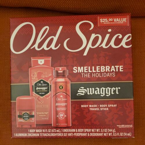 NEW Old Spice Smellebrate The Holidays SWAGGER 3 Pc Body Care Gift Set FREE ship - Picture 1 of 5