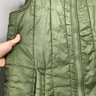 Barbour Vintage 80s Men's Green Nylon Gilet Vest – Size XL – Made