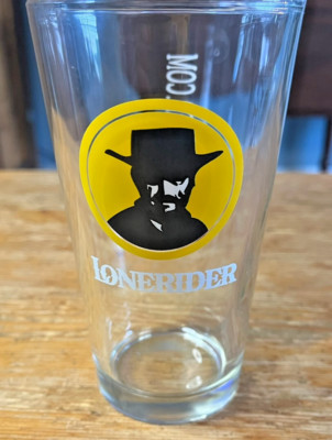 Lonerider Brewery Beer Pint Glass Raleigh NC Brewing Brewpub Lone Rider