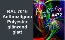 PULVERLAQUE Poudre De Revêtement Poudre De Pulvérisation RAL7016 Gris