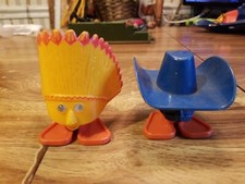 Vintage Wild West Wheelies Cowboy Chief Horse Friction Toy Works Estate Item