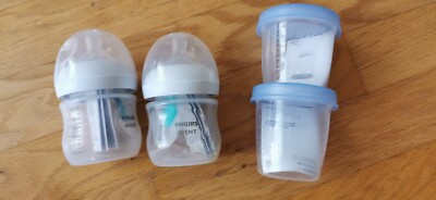 Je 2 AVENT Aufbewahrungsbecher für Muttermilch und Anti-Colic Flaschen, neu