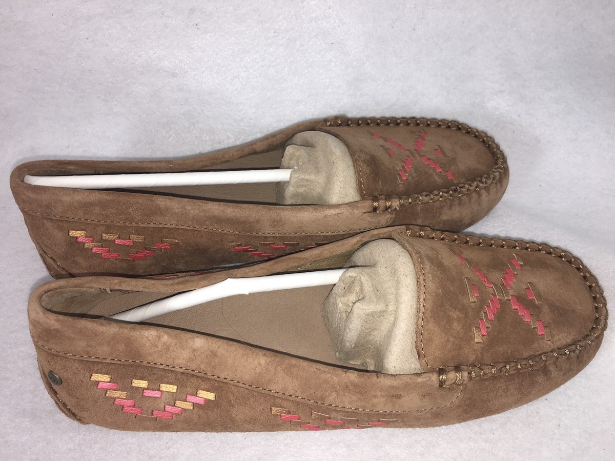 UGG CALZE RUSTIC WEAVE Chestnut MOCCASIN SLIP-ON SHOES UGG CALZE RUSTIC WEAVE Chestnut MOCCASIN SLIP-ON SHOES