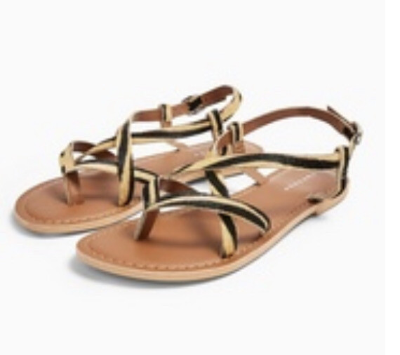 APL Topshop Real Leather Ladies Womens Sandals Hazy Striped Size 3 BNWT