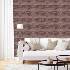 Brick Vinyl Canvas Peel & Stick Wallpaper Panel Red 2'W x 10.5'L Panel