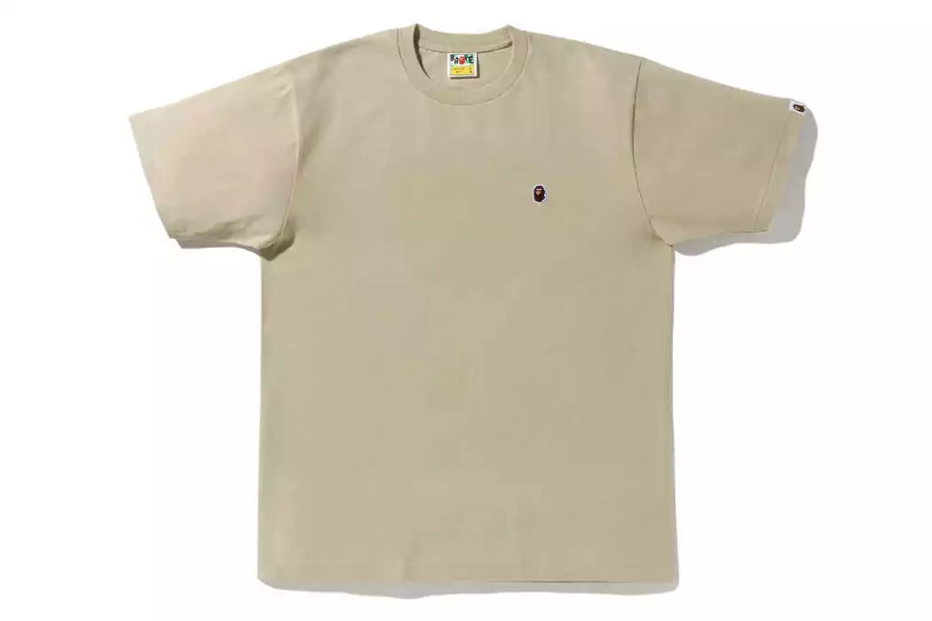 A BATHING APE Men's T-Shirt APE HEAD EMBLEM EMBROIDERY on the Chest From Japan