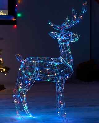 Pre-Lit 3D stehender Hirsch Silhouette Figur LED beleuchtet Weihnachtsdeko