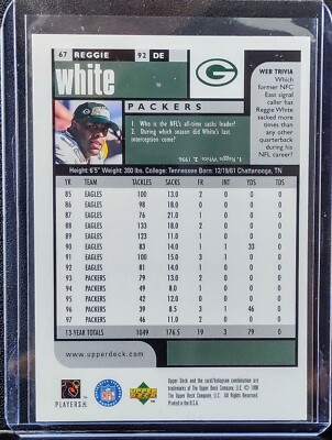 1998 Upper Deck Collector's Choice Reggie White #67 Green Bay