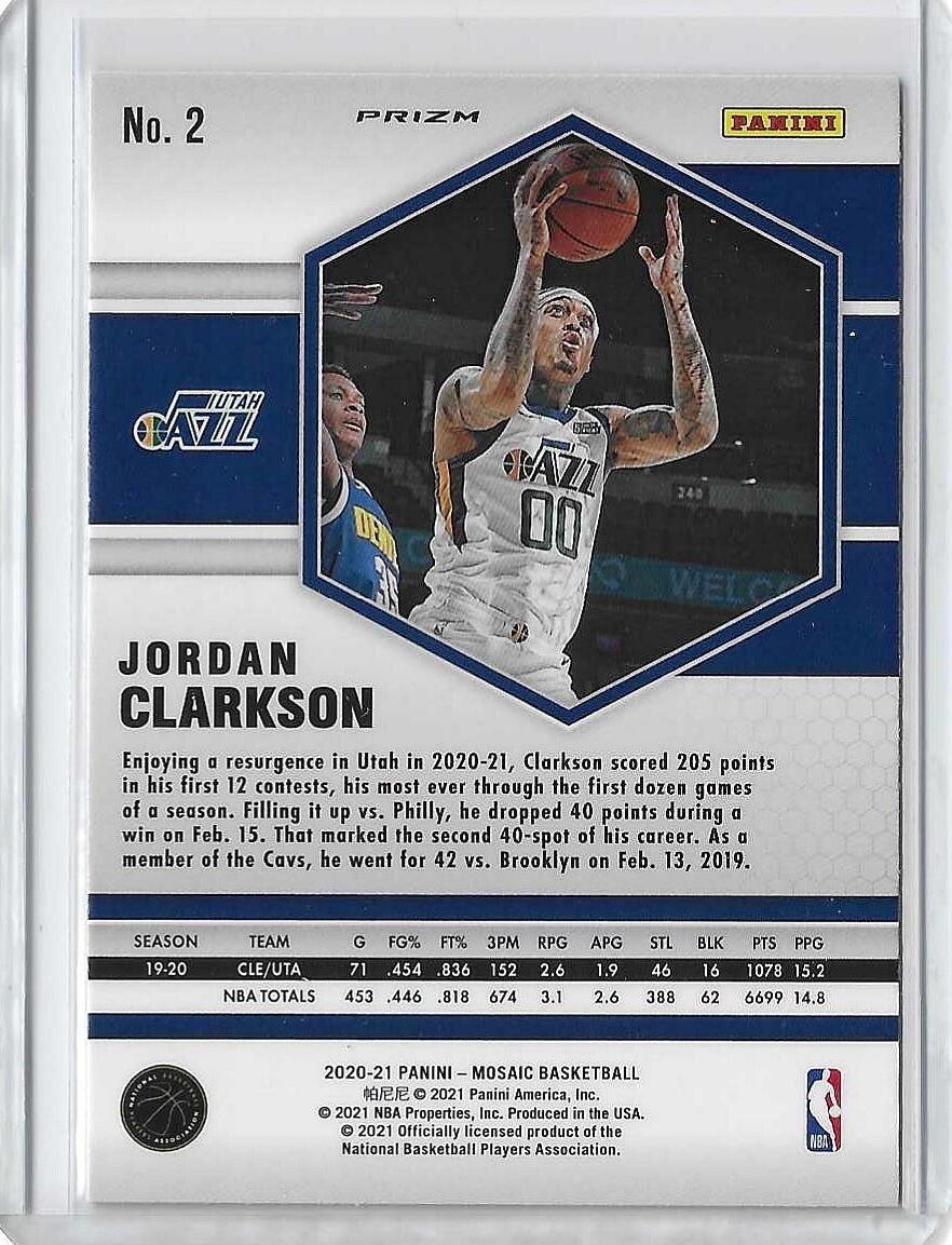 2020-21 Panini Mosaic - Jordan Clarkson #2 Green Mosaic