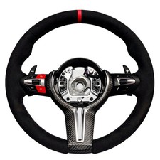 SUEDE HEAT Steering Wheel For BMW M3 M4 F20 F30 F32 F80 F87 F16 F48 Carbon Fiber