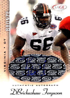 #ad D#x27;BRICKASHAW FERGUSON 2006 SAGE **BRONZE** ROOKIE RC AUTO 🔥🔥 VA TECH HOKIES $5.39