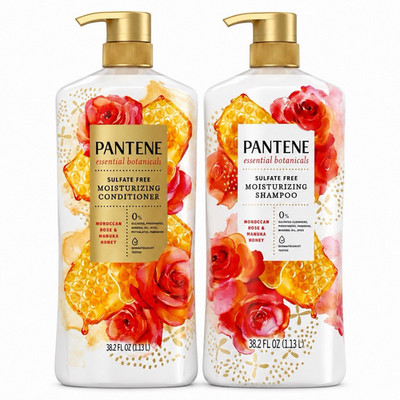 Pantene Essential Botanicals Rose & Honey Shampoo & Conditioner Set 38.2 oz Sulf