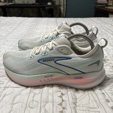 Brooks Glycerin GTS 22 Womens White Limpet Shell Amparo Blue Size 9 B Sneakers