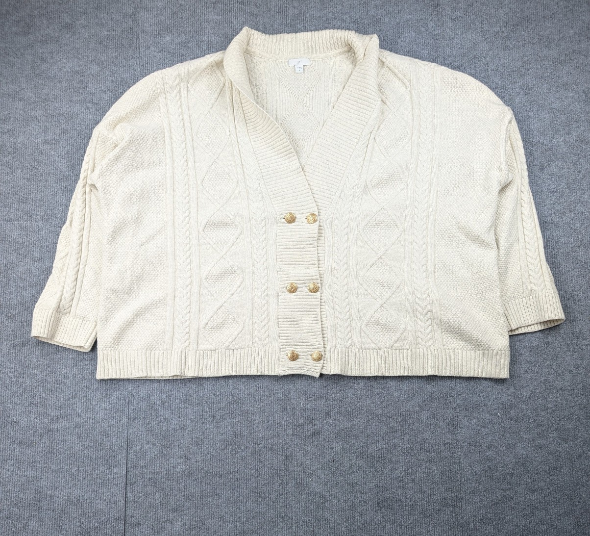 J Jill Cable Knit Sweater Womens 4X Cream Quiet Luxury Minimal Cozy Capsule