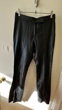 Vintage Wilsons Leather Flared Leg Black Pants Women's Size 6/29in Made in USA