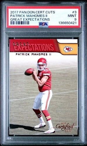 2017 PANINI DONRUSS CERTIFIED CUTS GREAT EXPECTATIONS 3 PATRICK MAHOMES PSA 9
